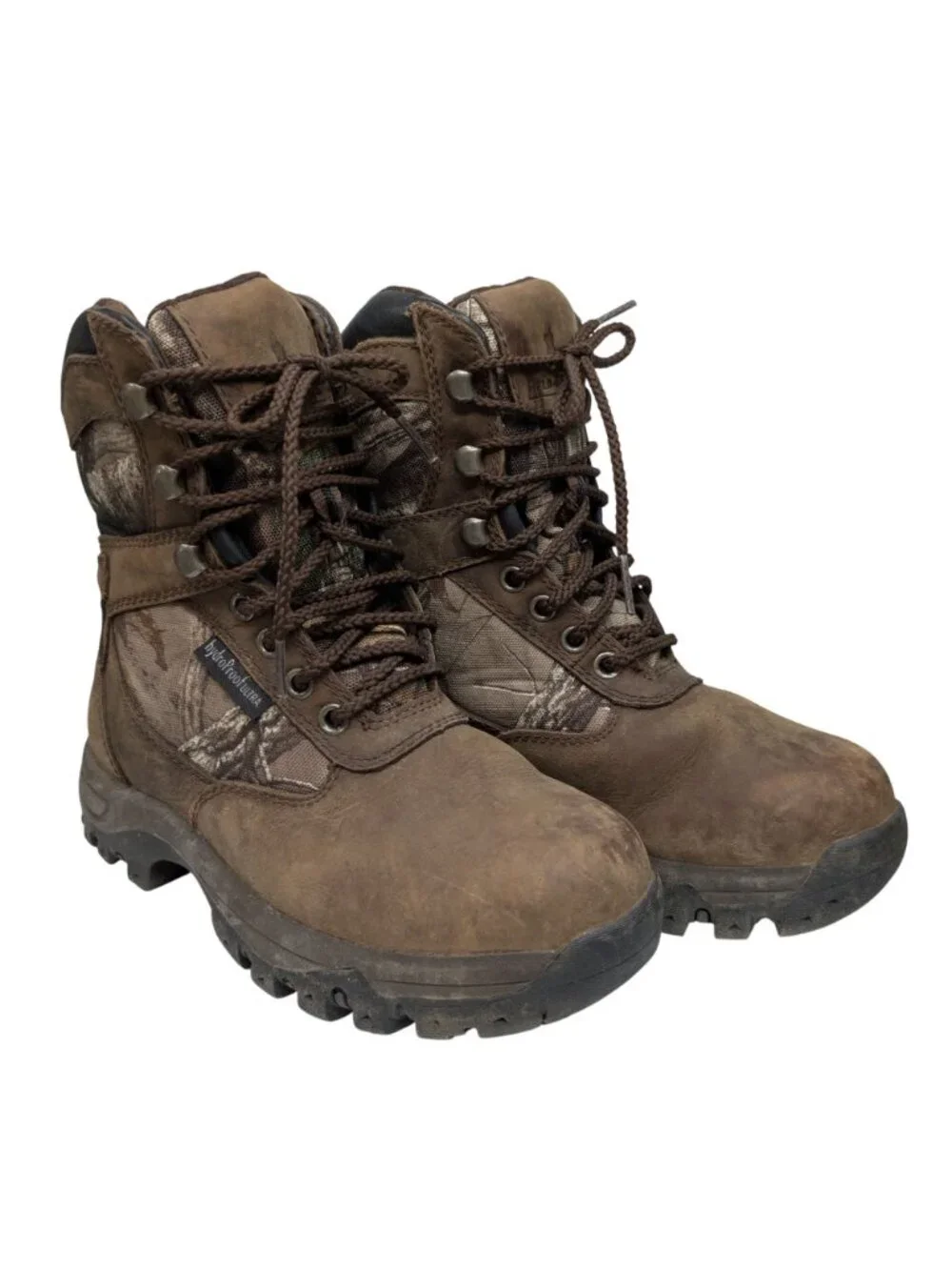 Field & Stream Camo Hunting Boots Boys Leather HydroProof Ultra Thinsulate Sz 3